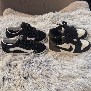 Kids Black and White Sneakers Vans/ Air Jordan